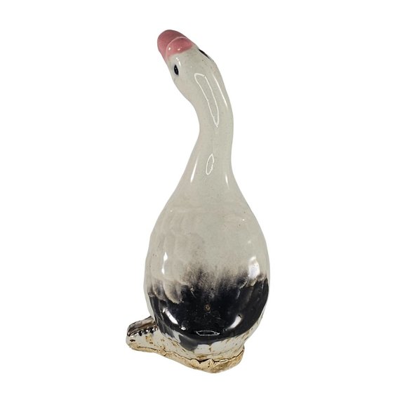 Vintage Goose Figurine Head Up Bird Kitsch Cottagecore - Picture 6 of 9